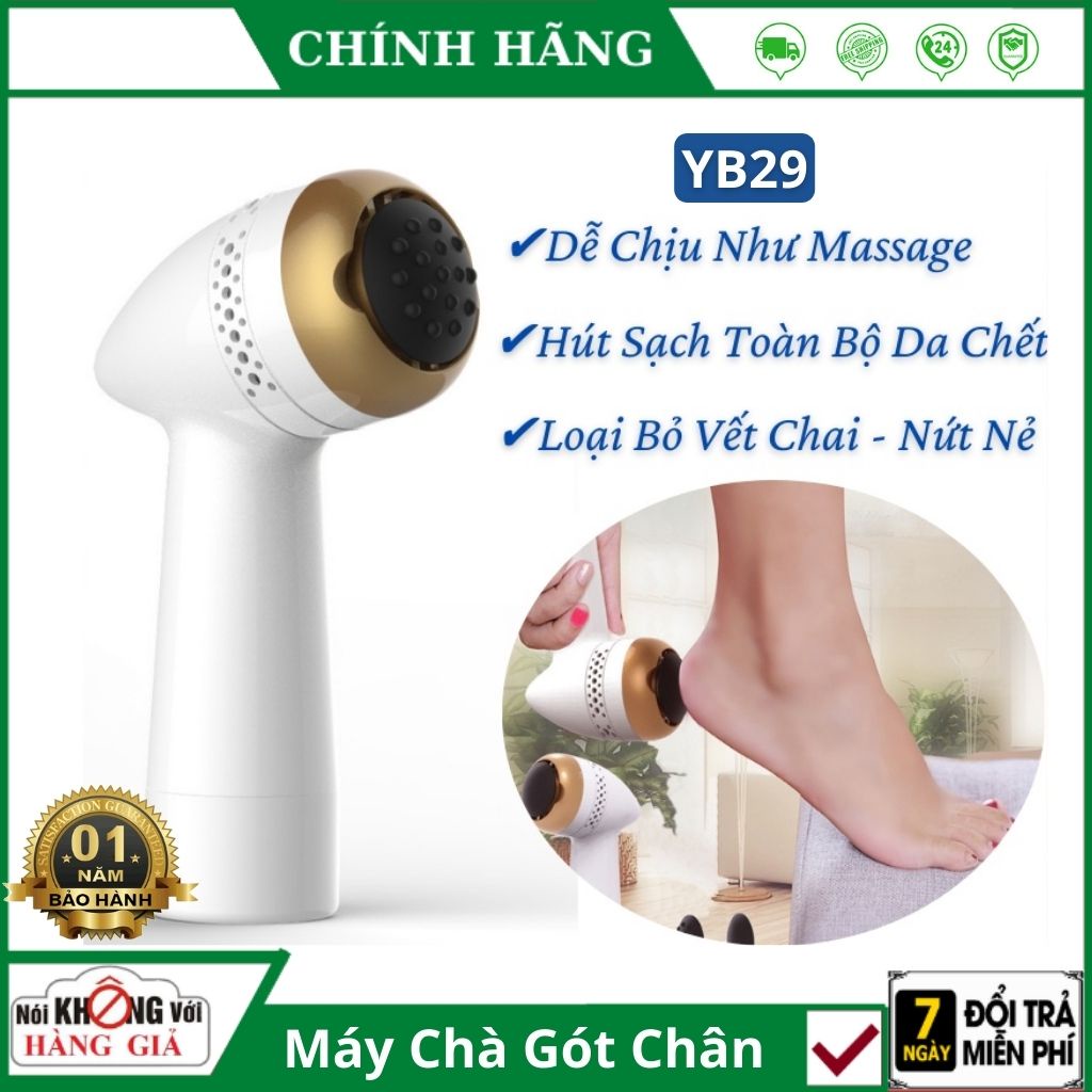 Máy chà gót chân cao cấp YB29 , máy mài gót chân và da chết sạc pin kiêm massage chân tự động - Bảo hành 12 tháng