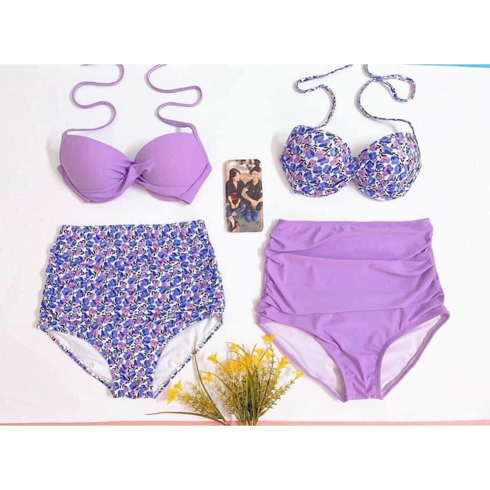 Bikini xoắn nhún phối màu dễ thương
