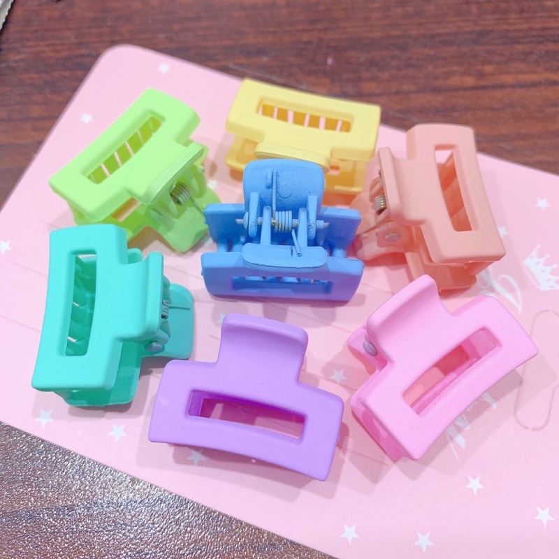 Kẹp càng cua nhựa lì hình chữ nhật thời trang phong cách Hàn Quốc mini