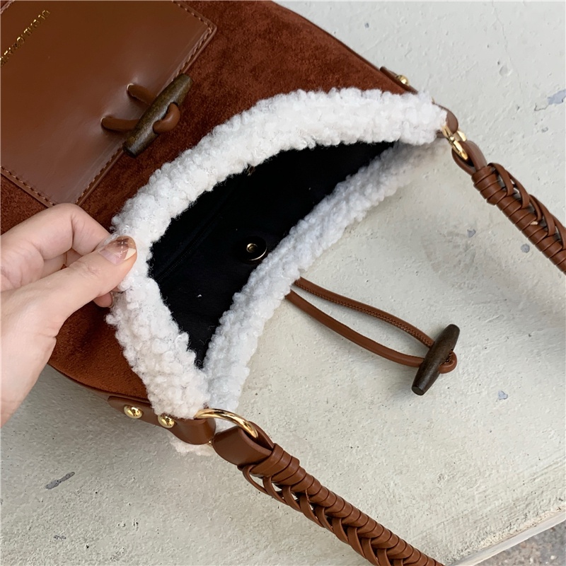 Túi tote Phối Lông Sang Trọng Phong Cách retro