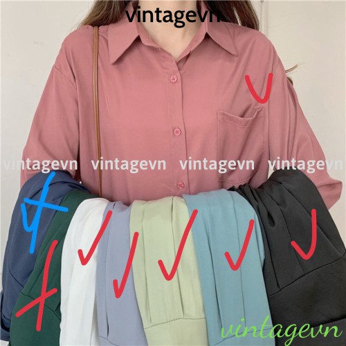 {vintagevn} Áo sơ mi nữ cổ polo dáng dấu quần 2021 FREESHIP 50K A,033 | BigBuy360 - bigbuy360.vn