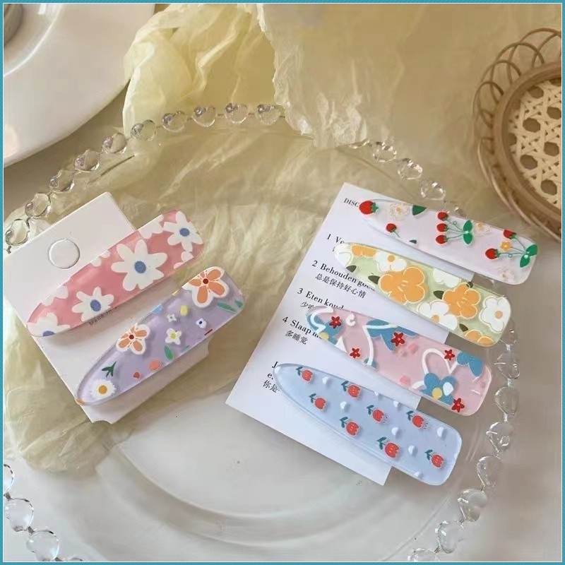 Kẹp Tóc Mỏ Vịt Đính Hoa Thời Trang Mùa Hè Dễ Phối Đồ