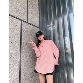 [Ảnh thật] Áo sơ mi oversize trắng 2 túi ulzzang