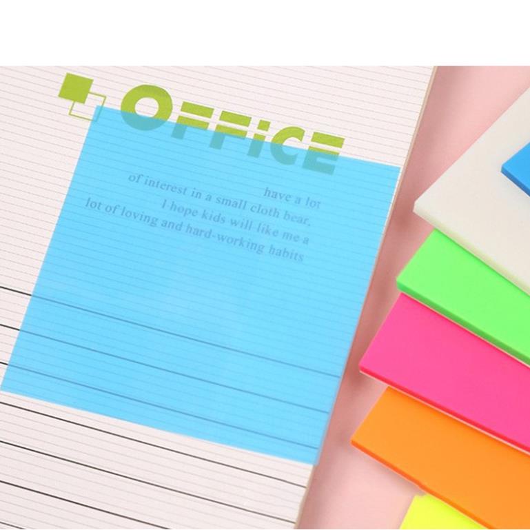 Giấy ghi chú KOLANO giấy note ghi nhớ trong suốt nhiều màu 50 tờ 75 x 75mm SSN-001364