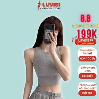 Áo ba lỗ nữ LUVISI, áo croptop sát nách nữ kiểu ôm body tank top vải cotton co giãn tốt mặc đi chơi biển ACN004