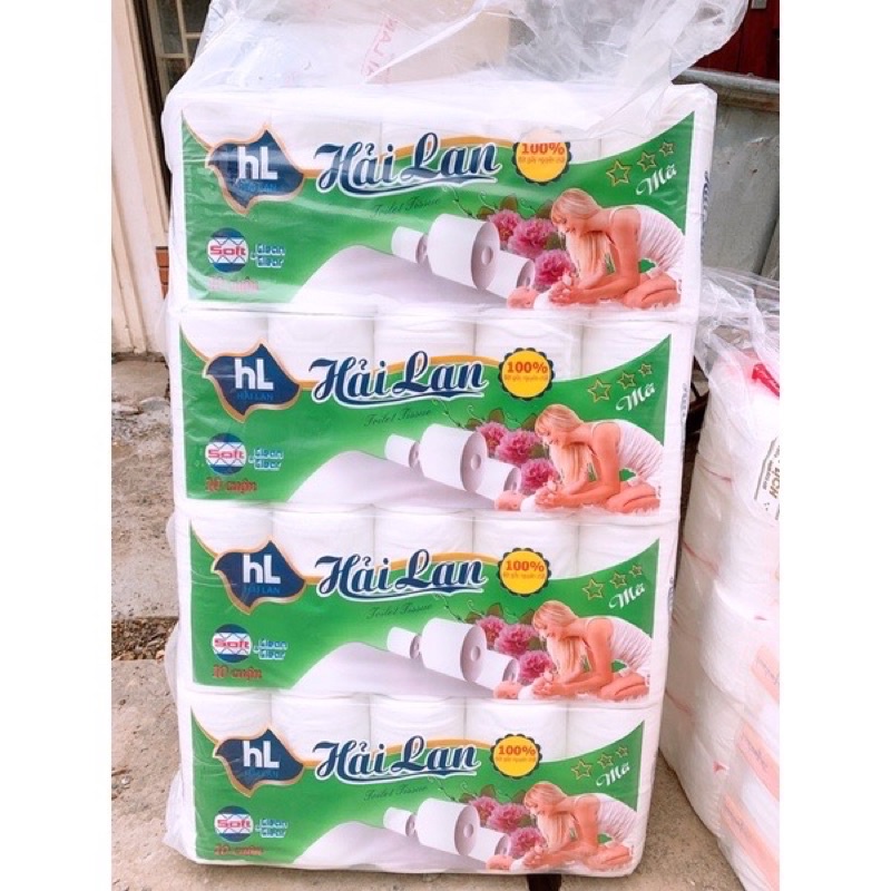 GIẤY VỆ SINH HẢI LAN CAO CẤP 10 CUỘN NẶNG 1,4KG.(CAM KẾT MỀM MỊN DAI Ạ)