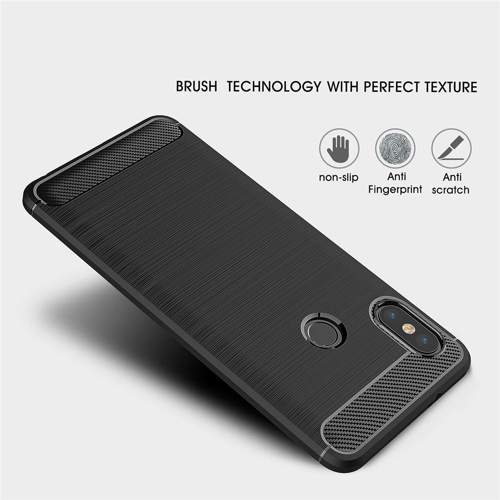 Ốp điện thoại sợi Carbon mềm siêu mỏng chống sốc/va đập cho Xiaomi Redmi Note 5 Pro 01LS