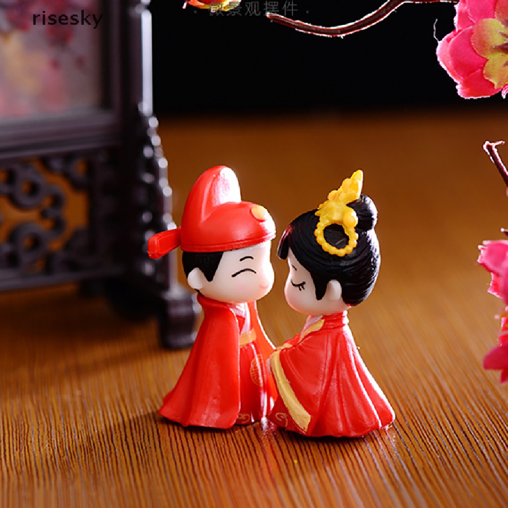 Mô Hình Cặp Đôi Búp Bê Tình Nhân Mini DIY Trang Trí Vườn Thu Nhỏ ♨Trên đó