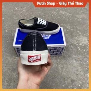 Giày Vans Claisc Lười Vault Đế Kem Nam Nữ, Giầy Van Đen Old  Skoll Full Phụ Kiện Bill Box