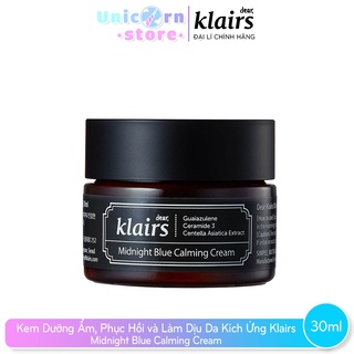 Kem dưỡng đêm phục hồi da Klairs Midnight Blue Calming Cream 30ml