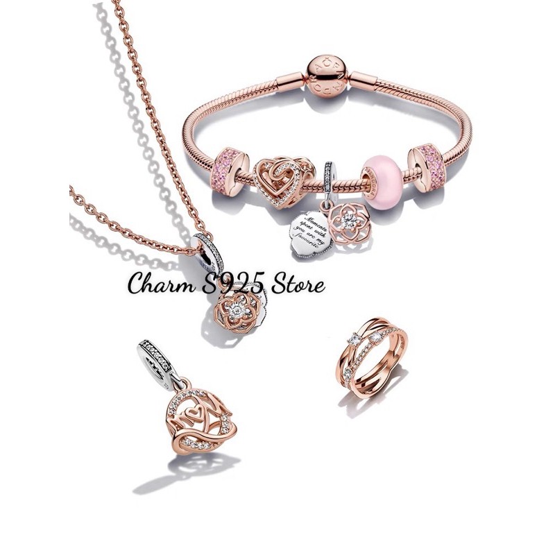 charm pan treo Mom vàng hồng bạc s925 cao cấp