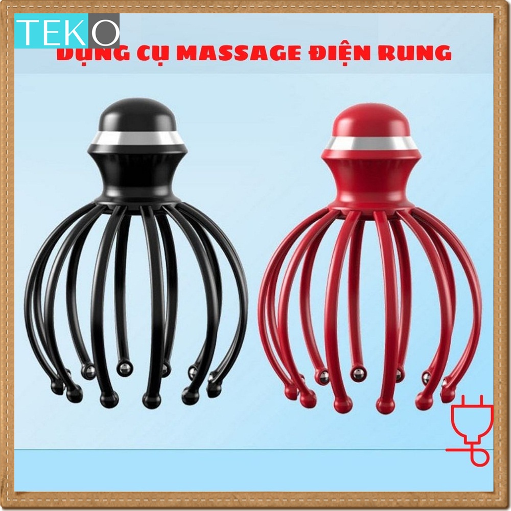 Dụng cụ massage đầu điện rung thư giãn giảm căng thẳng - Máy matxa thư giãn đầu chất liệu nhựa mềm an toàn Teko Store