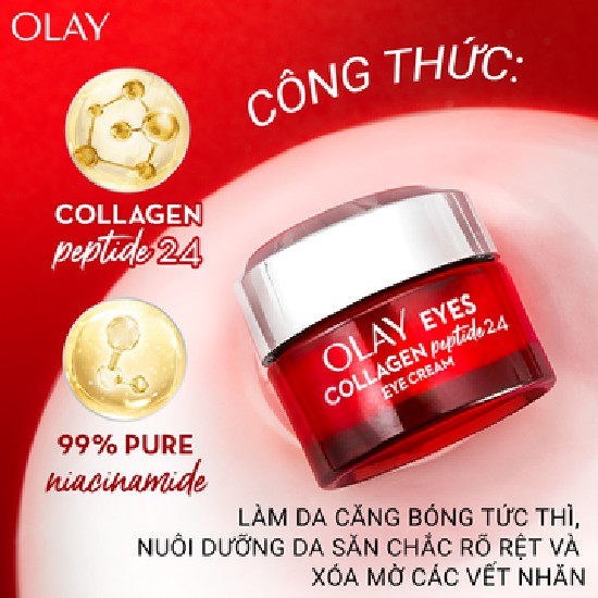 Kem Dưỡng Da Mắt Căng Mướt, Sáng Khỏe &amp; Ngừa Lão Hóa OLAY REGENERIST Bổ Sung COLLAGEN Peptide 24 15ML