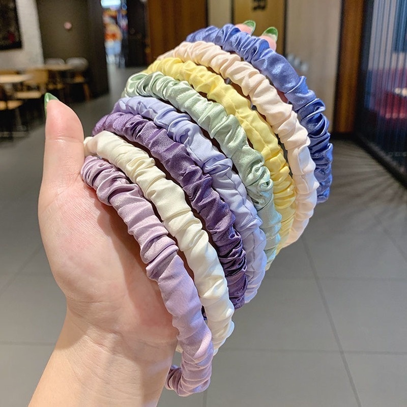 Băng Đô Cài Tóc Vải Xếp Ly Đơn Giản Thời Trang Hàn Quốc