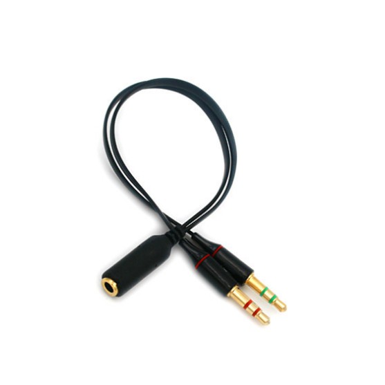 Cáp chia từ tai nghe điện thoại sang 2 đầu mic và audio riêng