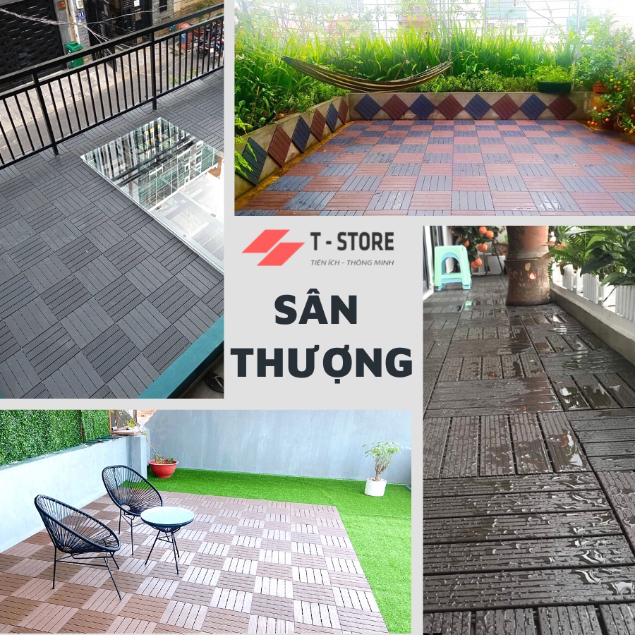 🏆Rẻ Vô Địch 🏆 Vỉ Nhựa Lót Sàn Ban Công T- Store đủ mẫu 5 nan, Sỏi, 12 nan - Tấm nhựa lót sàn ban công,Nhà Tắm, Bể Bơi