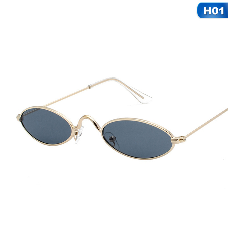 Oval Frame Metal Shade Anti UV Sunglasses Retro Fashion Eyewear | BigBuy360 - bigbuy360.vn