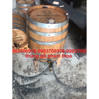 Thùng ngâm ủ rượu gỗ sồi đỏ nga dáng đứng 30lit