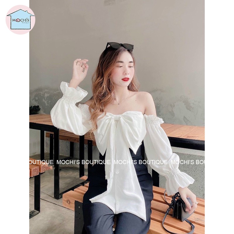 Bộ hè nữ áo trễ vai nữ tính kết hợp quần ống suông, set đồ nữ trẻ trung nữ tính, thích hợp nhiều tình huống sử dụng-m053 | BigBuy360 - bigbuy360.vn