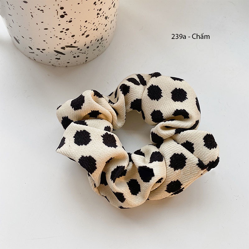 (0239) Dây Chun Scrunchies Và Kẹp Tóc Đen Hàn Quốc