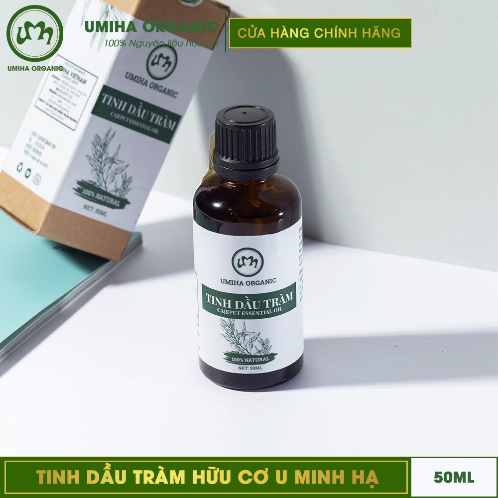 Tinh dầu tràm hữu cơ Umiha (10ml/50ml) nguyên chất dùng xông tắm xoa côn trùng cắn đốt cho mọi lứa tuổi