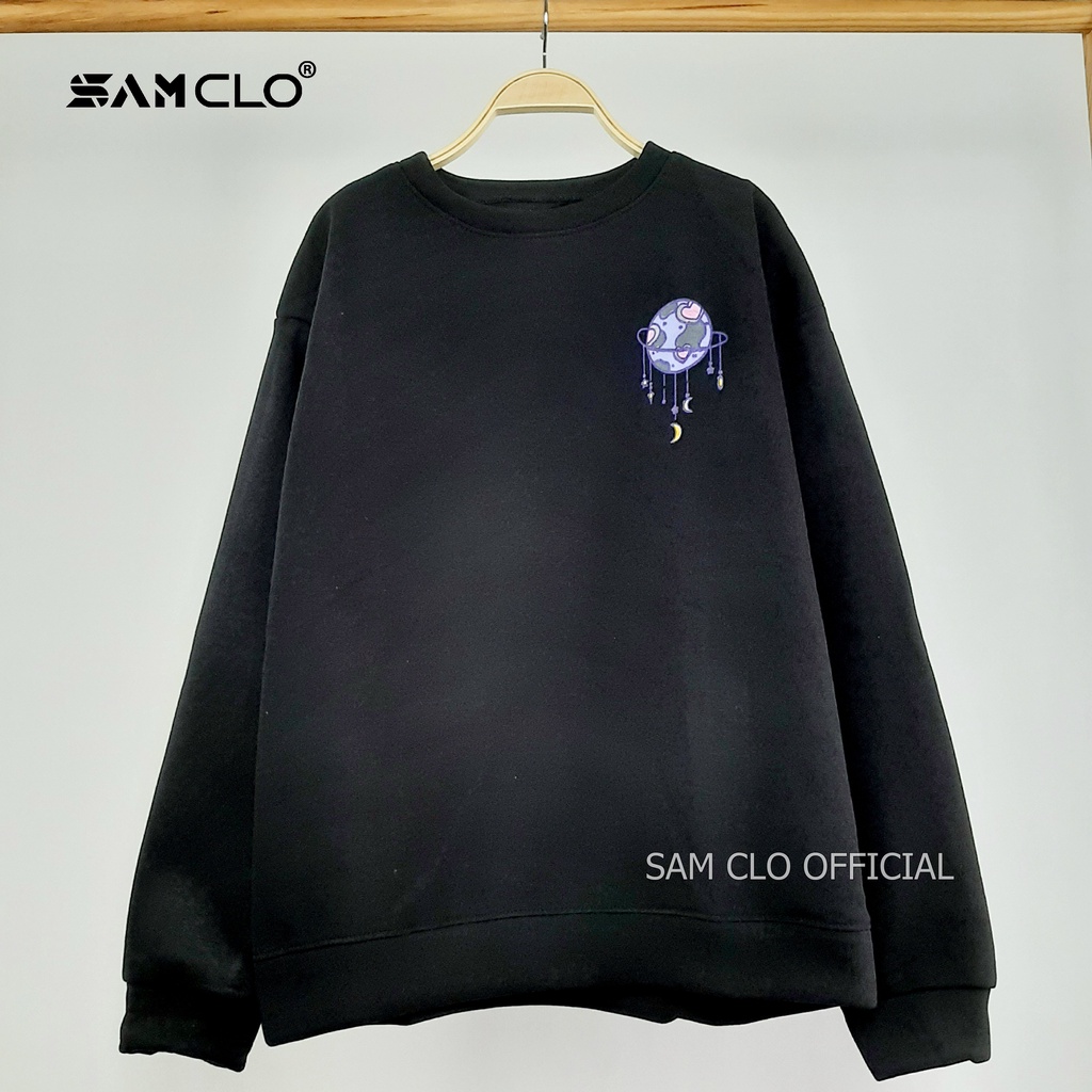 Áo SWEATER nữ tay dài nỉ ulzzang thu đông freesize form rộng dáng unisex in HÌNH CẦU TÍM