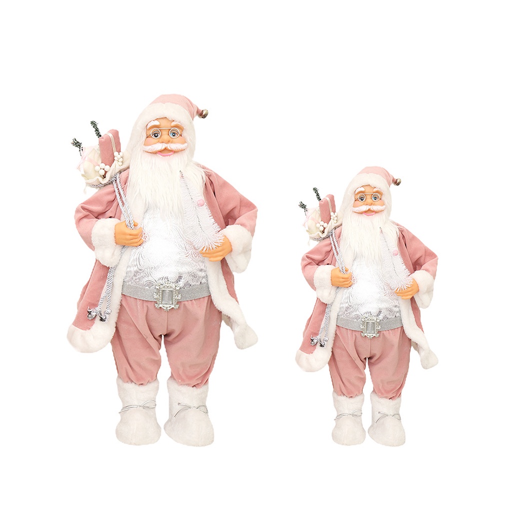 Phụ Kiện Trang Trí Giáng Sinh Hình Ông Già Noel Màu Hồng Khối Lượng Nhẹ