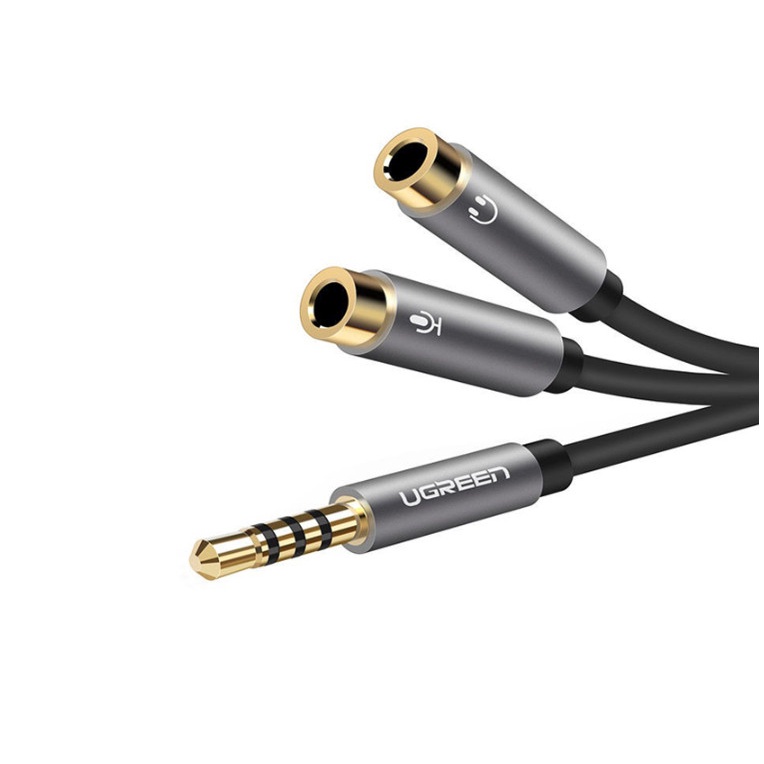 Cáp chia 3.5mm Audio và Microphone vỏ nhôm Ugreen 30618 30619 AV141