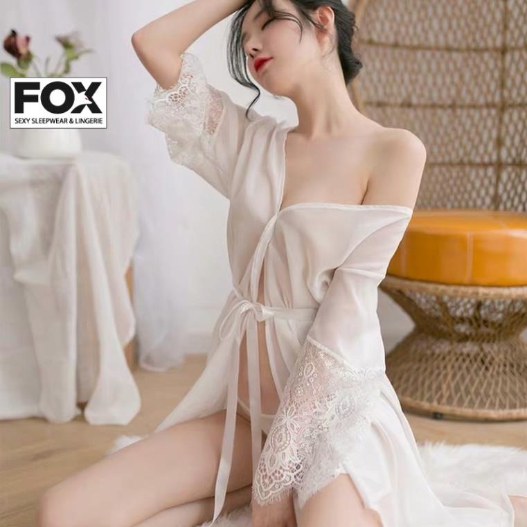 Đồ ngủ sexy váy ngủ gợi cảm áo choàng ren tay xuyên thấu quyến rũ 396 !