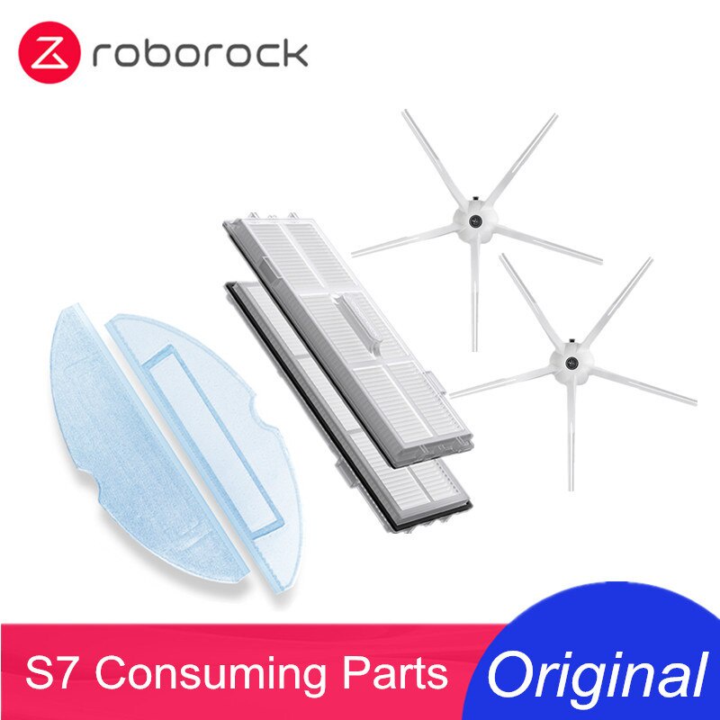 Thành thật Genuine Roborock S7 Robot Cleaner Parts of Washable Filter Detachable Main Brush Mop Rag 5 Arms Side Brush Spare Replacements