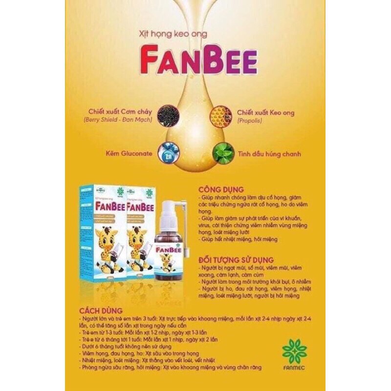 Xịt họng keo ong Fanbee