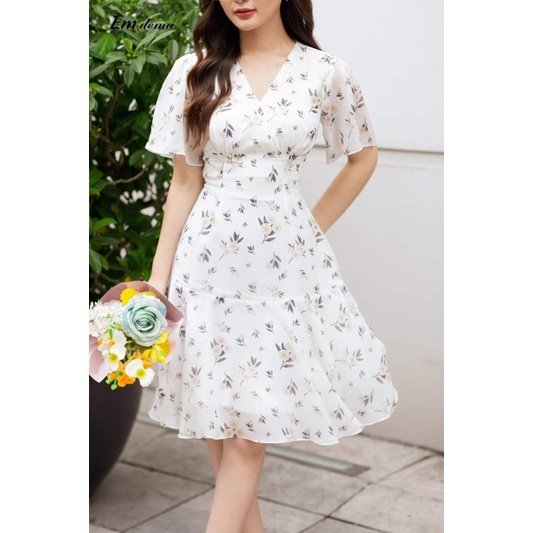 Váy đầm thiết kế, Đầm hoa đuôi cá nhẹ nhành lịch thiệp ❤EMDEMA❤️