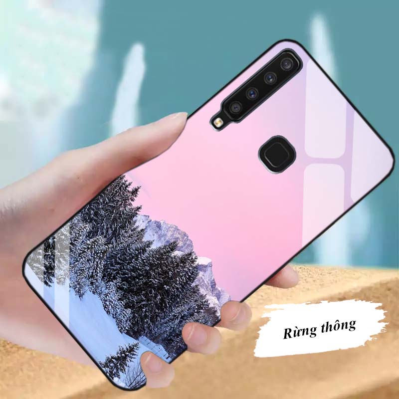 Ốp Samsung Galaxy  A9  Lưng kính cường lực SANG TRỌNG, SÁNG BÓNG