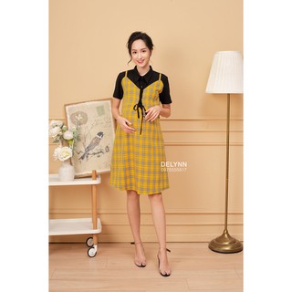 Đầm bầu thiết kế kalint kẻ caro