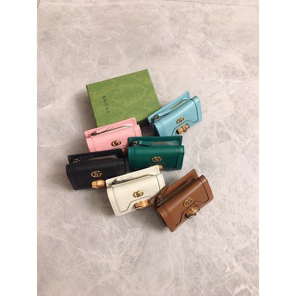 Ví mini thời trang nữ màu trơn đơn giản thương hiệu Gucci GG/GC cao cấp
