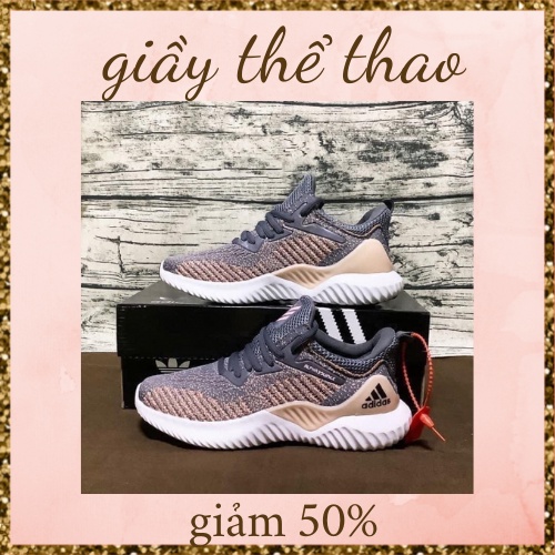 Giầy alphabounce hồng xám nữ, giày thể thao hồng xám nữ