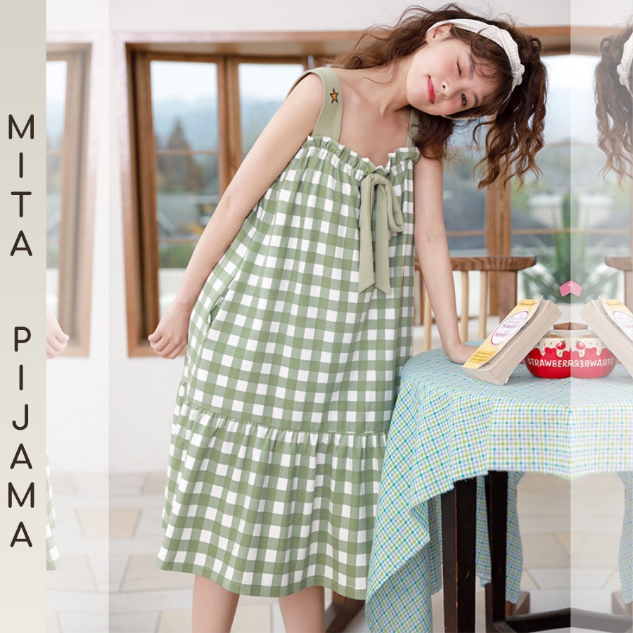 Váy mặc nhà đẹp 2 dây cao cấp vải cotton siêu cute dễ thương – V1