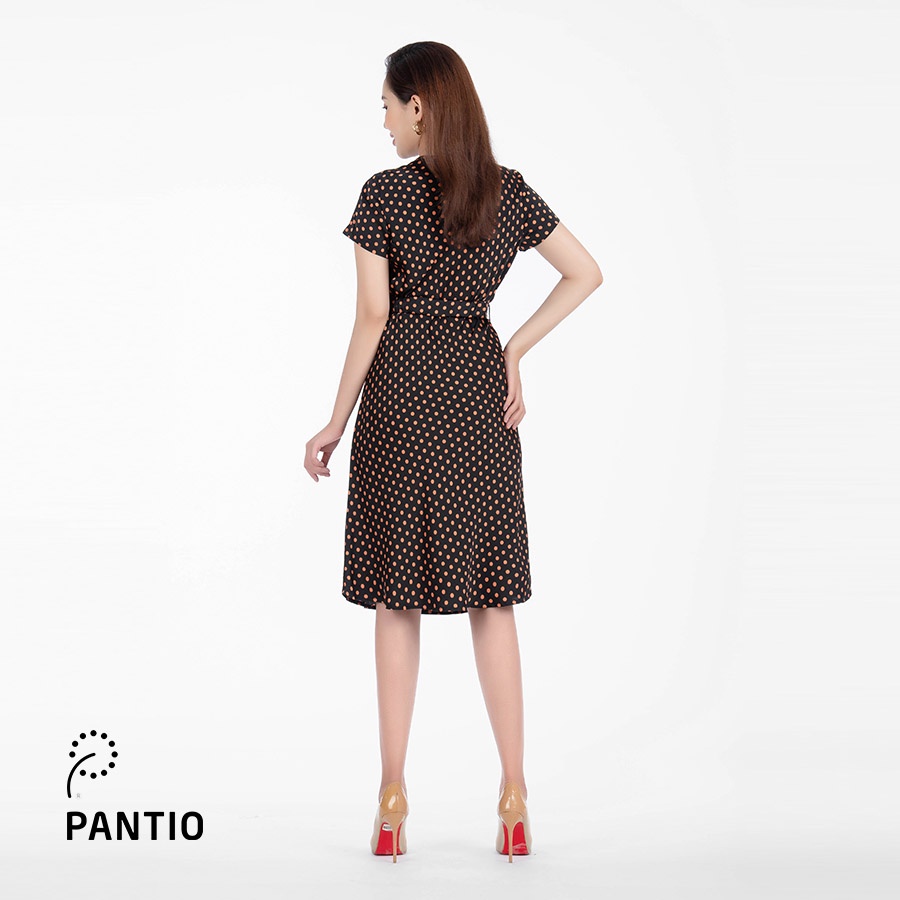 Đầm dạo phố chất lụa phối hoạ tiết chấm bi FDP52698 - PANTIO