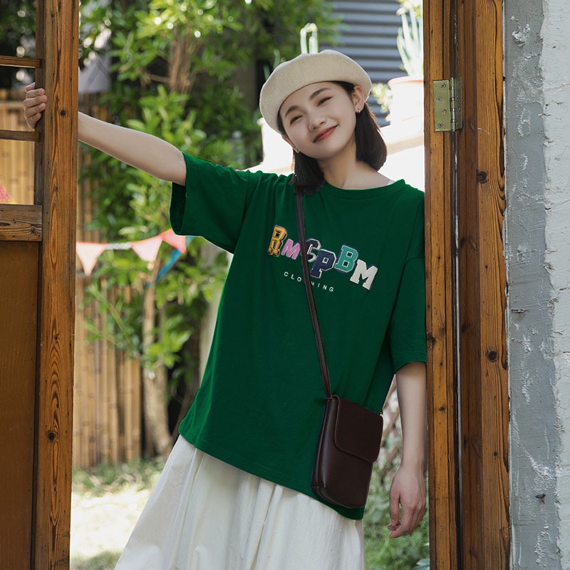 Áo Thun UNISEX, Áo Thun Xanh Lá RMCPBM Cổ Tròn Vải Cotton Mát Co Giãn Jean Store Mẫu Mới 2022