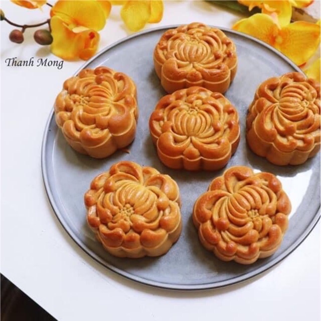 Khuôn trung thu lò xo hoa cúc
