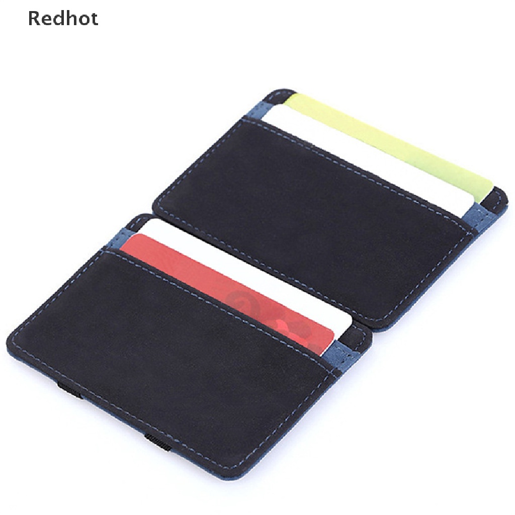 &lt; Redhot &gt; Ví Da Đựng Tiền Dây Thun Mỏng Có Kẹp Tiền Thần Kỳ Dành Cho Nam
