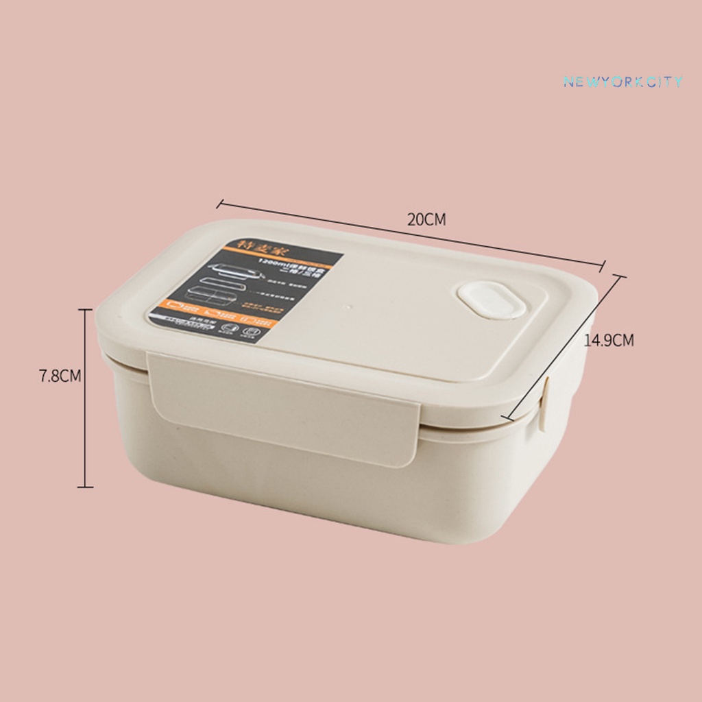 Hộp Đựng Cơm Trưa NYC 1200ml Hình Chữ Nhật Chống Tràn