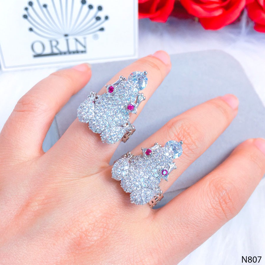 Nhẫn bạc nữ, nhẫn cóc kim tiền tài lộc may mắn Orin N807
