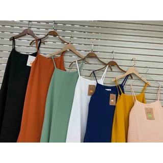 [Có sẵn] ĐẦM VÁY MAXI 2 DÂY TRƠN VẢI LỤA HÀN MỀM MỊN