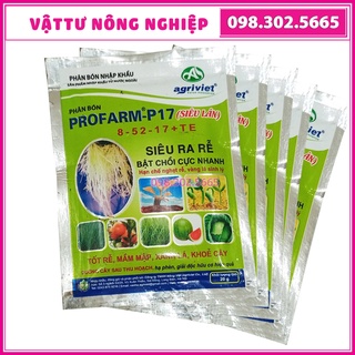 Combo 10 gói phân bón kích rễ profarm -p17 8- 52-17 + te siêu ra rễ, bật chồi cực nhanh giúp cây ấm