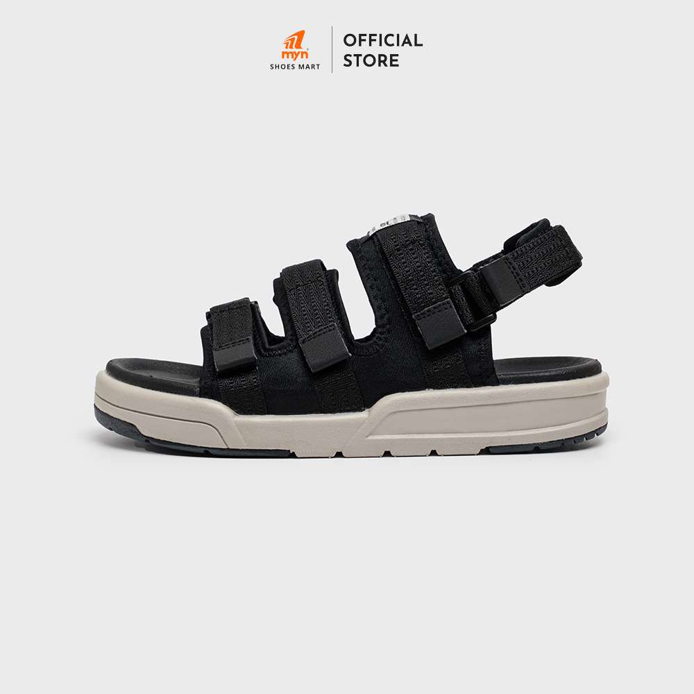 Giày Sandal Vento Nam Nữ F12 F1001 3 quai - Đen ghi