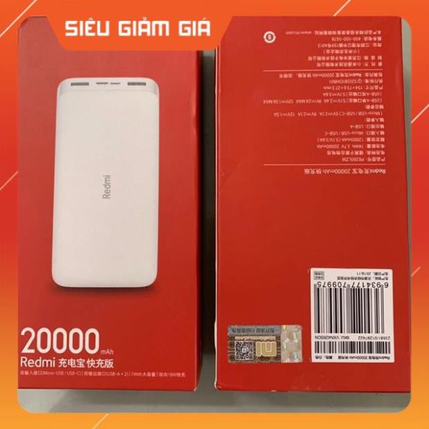 Pin sạc dự phòng Xiaomi Redmi 20.000 mAh chính hãng