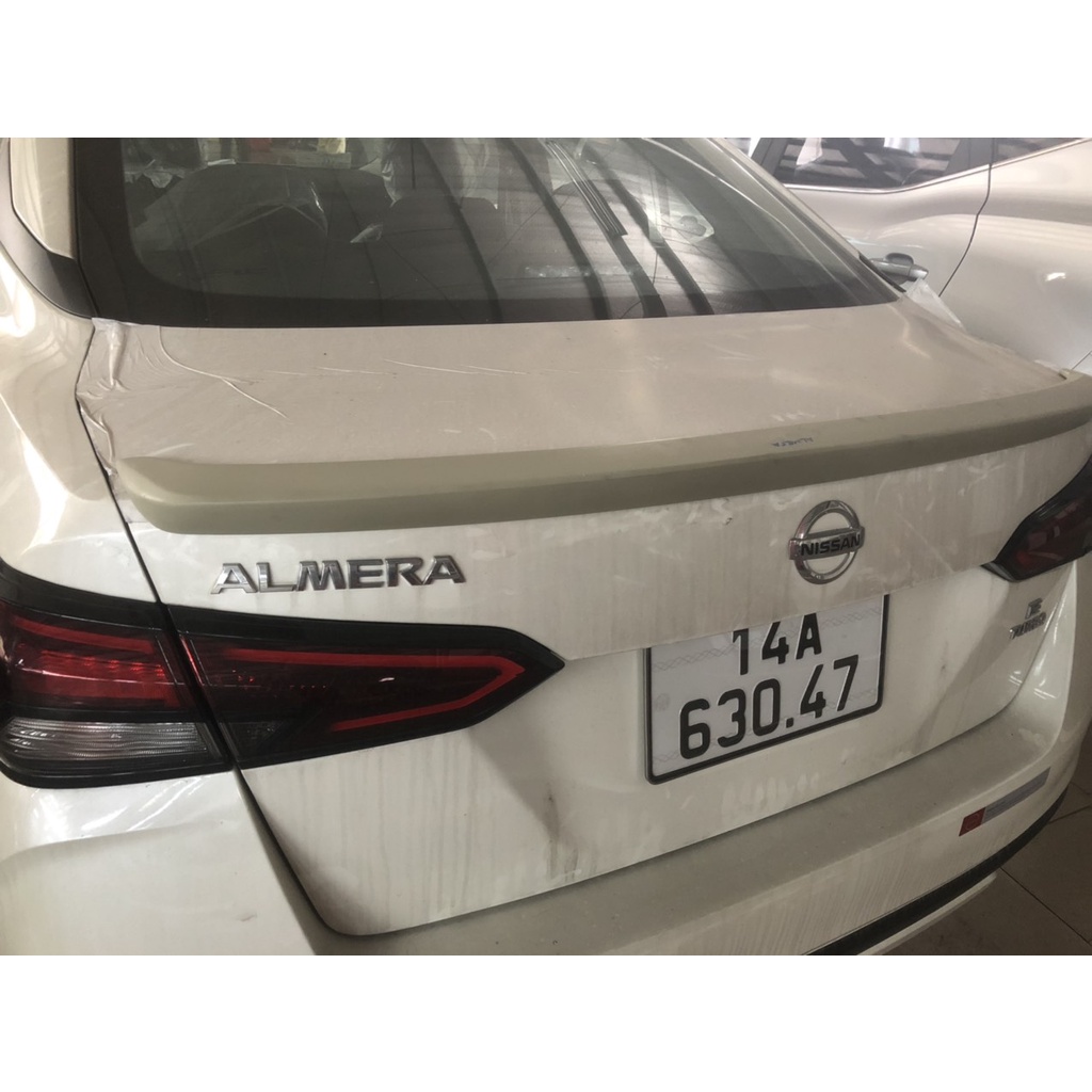 Đuôi gió thể thao, cánh lướt gió Xe Nissan ALmera 2021 2022- Hàng Mộc Chưa Sơn mẫu 02 Tặng kèm keo dính