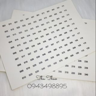 Miếng dán số thứ tự