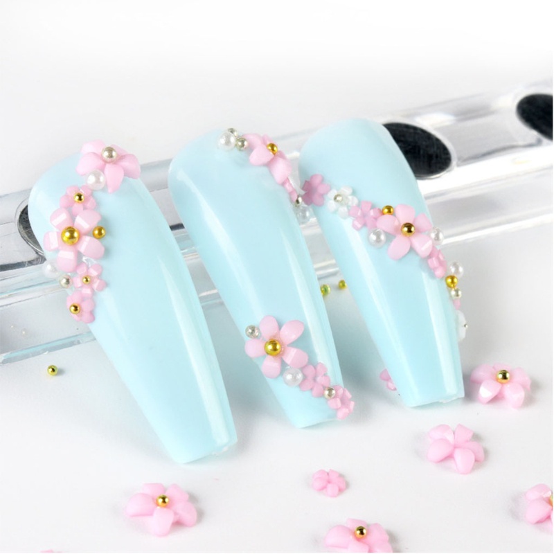 ✿ Miếng Dán Trang Trí Móng Tay Hình Hoa 3D Bằng Acrylic Nhiều Màu Xinh Xắn Cho Nữ